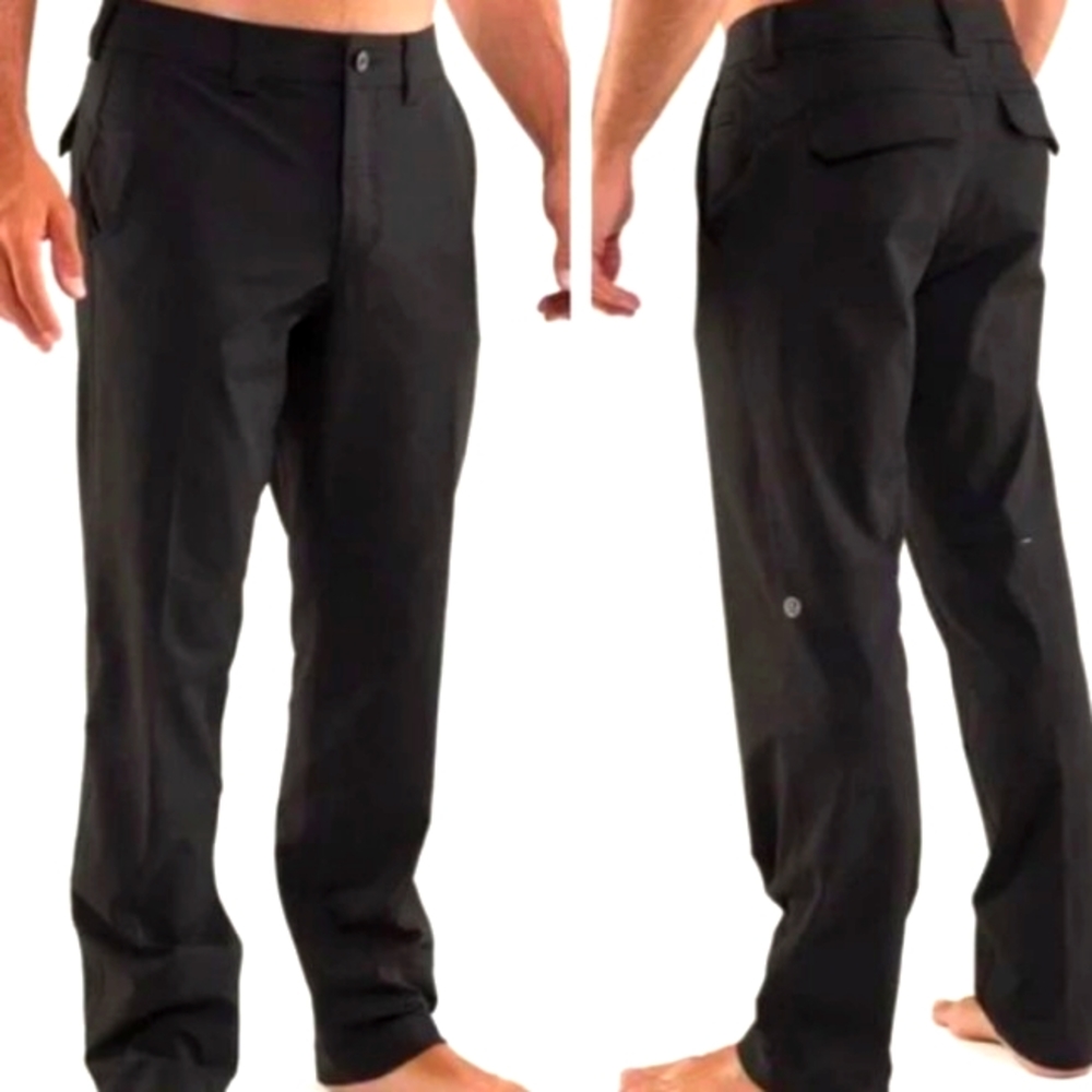lululemon Work To Play Pant II Active Wear Men's 30 Black/Pin Stripe M5046S NWT